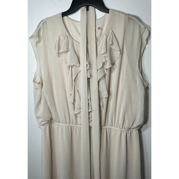 Emma & Michele Dress Size 20W Ruffle Front Belted Lined Classy Polyester - Picture 4 of 11